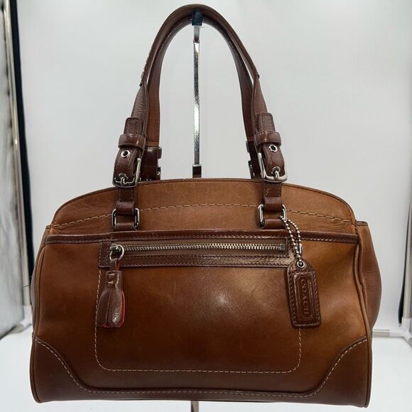 Coach Hamilton Medium Cognac Leather Satchel - Picture 1 of 14